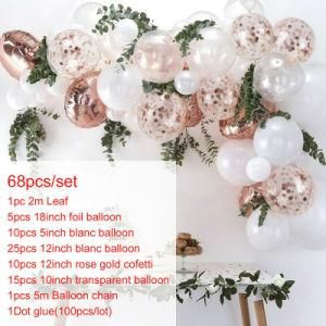68PCS White 12 Inch Balloon Arch Sequined Balloons Party Decorations