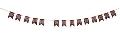 Sh227 Wholesale Indoor Decoration Plaid Banner Artificial Christmas Garland