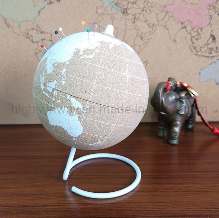 8 Inch Teaching Cork Globe with Push Pins Desktop Decoration Promotional Gift Office Decoration