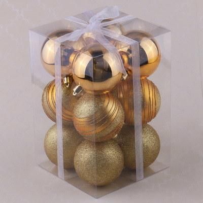 New Design Painted Tree Hanging Ball with Glitter Painted