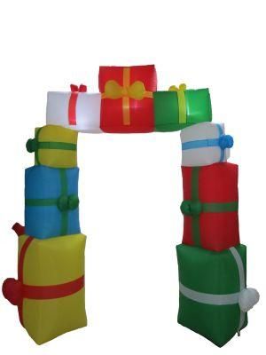 9FT Christmas Inflatable Multiple Giftboxes Arch LED Light Indoor Outdoor Decoration