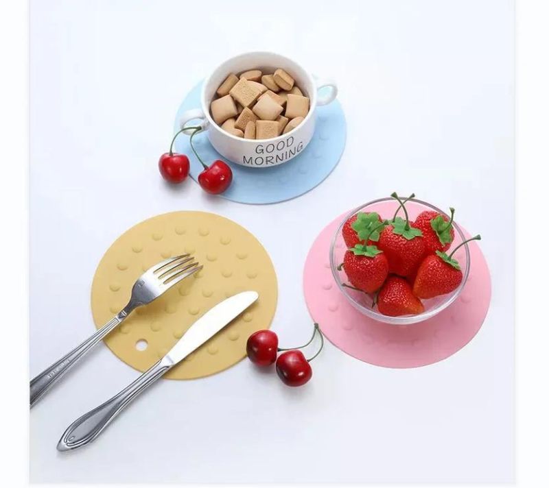 Placemats Silicone Place Mats for Kids Non-Slip Table Mats Hot Pot Holder Pads Non-Slip & Heat Resistant Kitchen Eat Mat