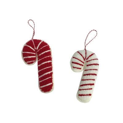 Best Selling Tree Hanging Candy Cane Decorations Custom Plush Christmas Ornament