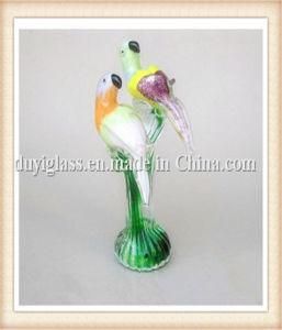 Animal Multicolour Parrot Glass Craft for Decoration