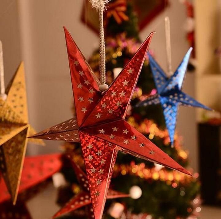 Christmas Decoration Pendant Laser Three-Dimensional Pentagram Star
