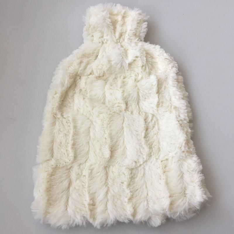 Pure White Colour Plush Rabbit Fur Cover for Rubber Bag