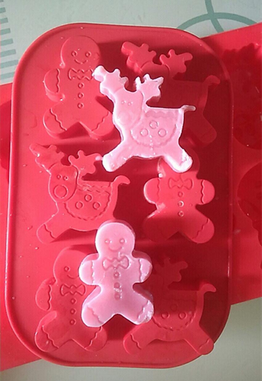 Factory Wholesale 6 Even Christmas Cartoon Elk Ginger Silicone Cake Easy to Take off The Film with DIY Pastry Mold Holiday Gift