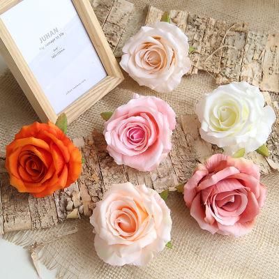 Artificial Silk Rose Flower Heads Decorative Flower Head Rose Hand Dealing Flower Head Packing for Wedding, Home, House Decorations