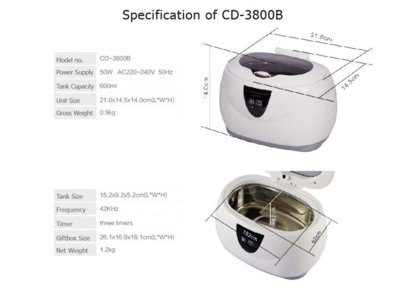 Best Sell Ultrasonic Cleaner for Jewelry/Eye Glasses/Watch/Dental