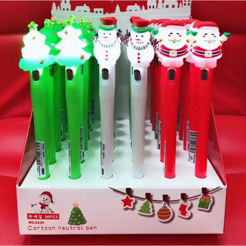 Christmas Santa Claus/Christmas Tree/Snowman Light-up Pen Kid′ S Pen Gift