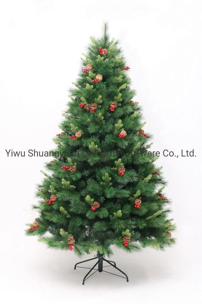 210cm Green Artificial PVC & PE Christmas Tree Decorations 7FT Christmas Tree with Ornaments