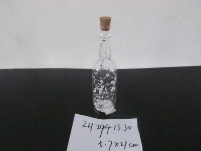 Glass Wish Bottle with LED Light and Acrylic Beads
