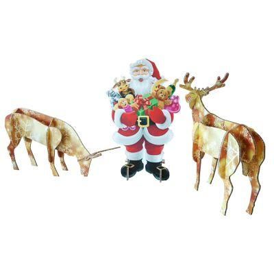 Christmas Animals Santa Claus Santa Claus Cardboard Paper Recycle Store Decoration