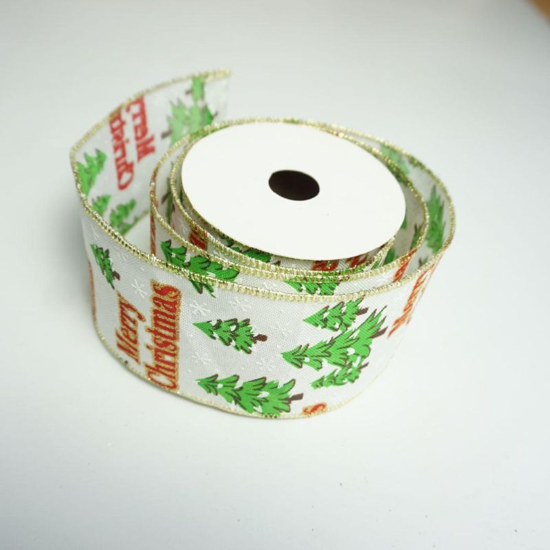 Free Sample Wholesale Custom Logo Good Quality Printing Wire Edge for Christmas Decoration