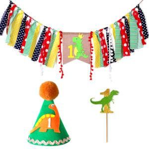 Baby&prime;s Birthday Decoration Hat Dinosaur Theme Party Props Supplies