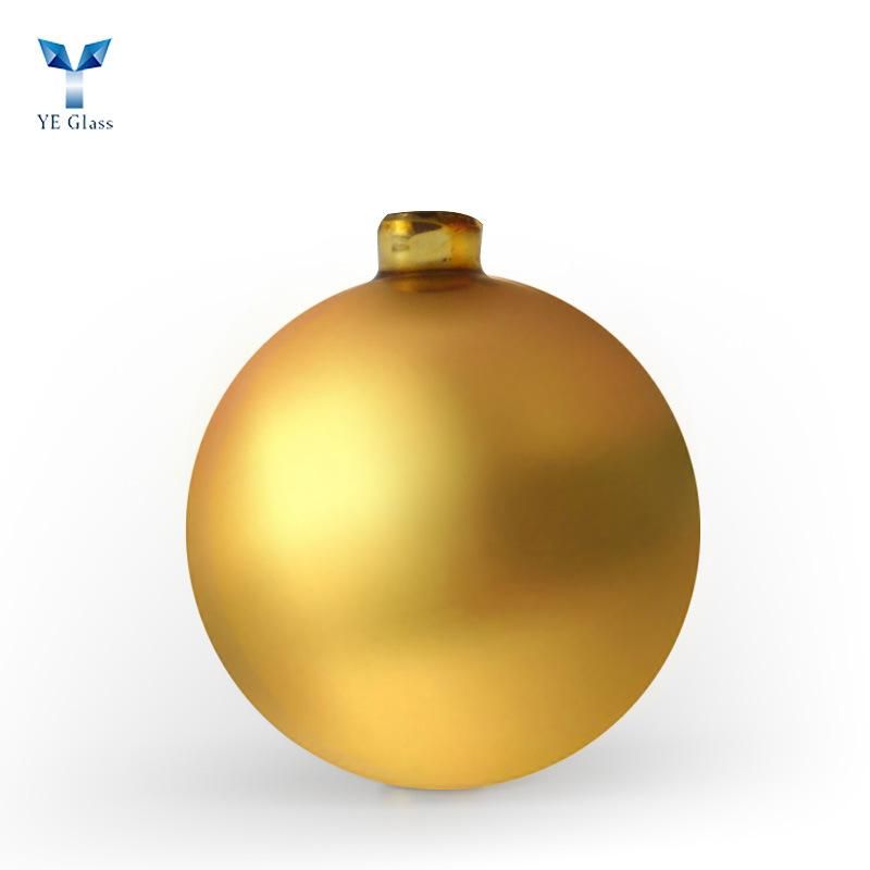 Customized Golden Color Hanging Glass Ornament Christmas Ball for Christmas Tree Decoration