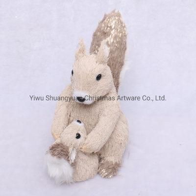 New Coming Decoration Baby Squirrel and Mother Squirrel for Christmas Ornaments