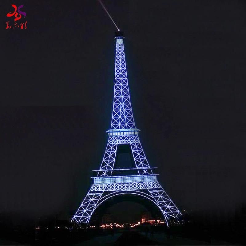 Giant Square Commercial Decoration Eiffel Tower 3D Lighting Light