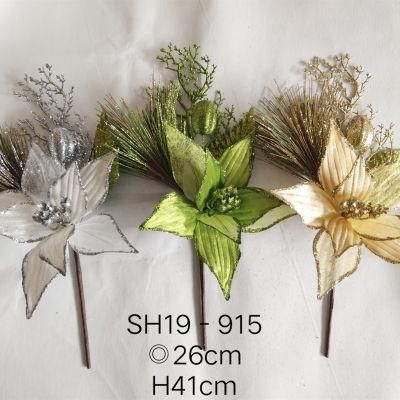 Design Multicolor Artificial Simulation Christmas Flowers