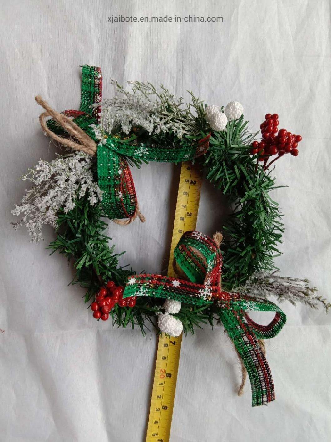 Christmas Wreath Artificial Flower Christmas Ornaments Pendant Garland Christmas Decorations for Home Navidad 2020 New Year Gift