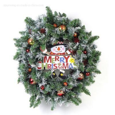 New Design White Snow Wreath Merry Christmas Decorated Artificial Garland