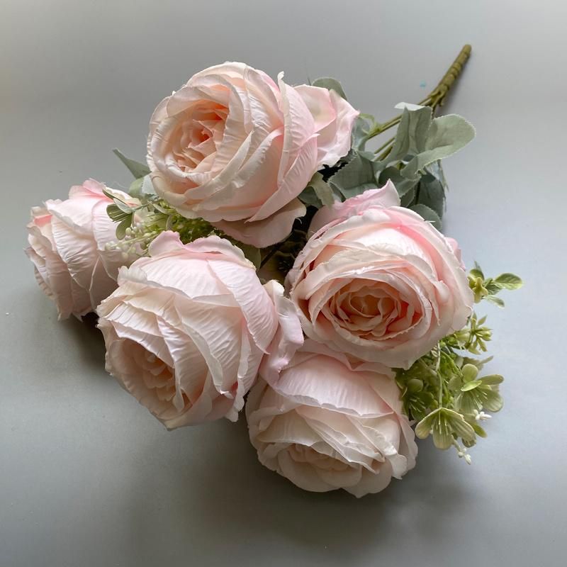 Good Quality Latest Fancy Designing Decorative Flower Artificial Decor Wedding Rose Bunches