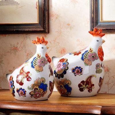 American Country Style Chicken Decoration Living Room Gift Ceramic Decoration