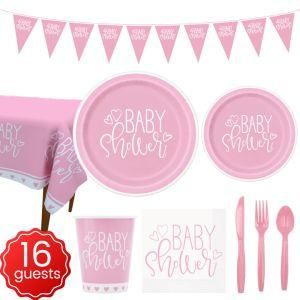 Baby Girl Baby Shower Disposable Tableware Gender Reveal Decoration