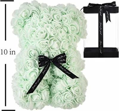 2021 Wholesale Valentine Gift High Quality PE Flower Hot Sale 25cm Rose Bear