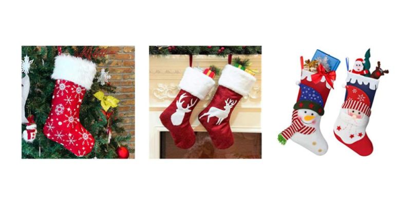 Christmas Tree Decorations - Knitted Wool Christmas Stockings, Candy Gift Bag, Fireplace Decoration Candy Gift Bag, Christmas Tree Pendant