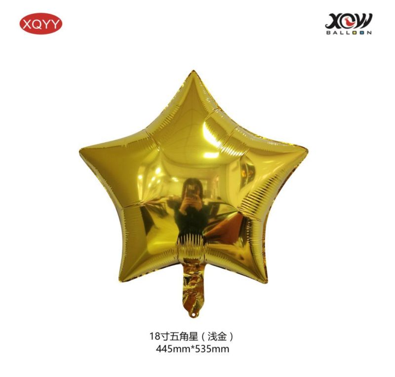 Hot Sell 18 Inch Party Foil Helium Balloons Laser Heart Star Mylar Balloons for Christmas Wedding Birthday Party Supplies