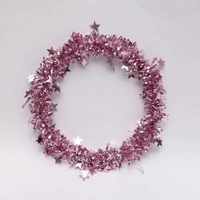 Cheap Price Wholesale Yiwu Shuangyuan Chrismtas Tree Decorative Silver38cm Pet Star Shape Tinsel