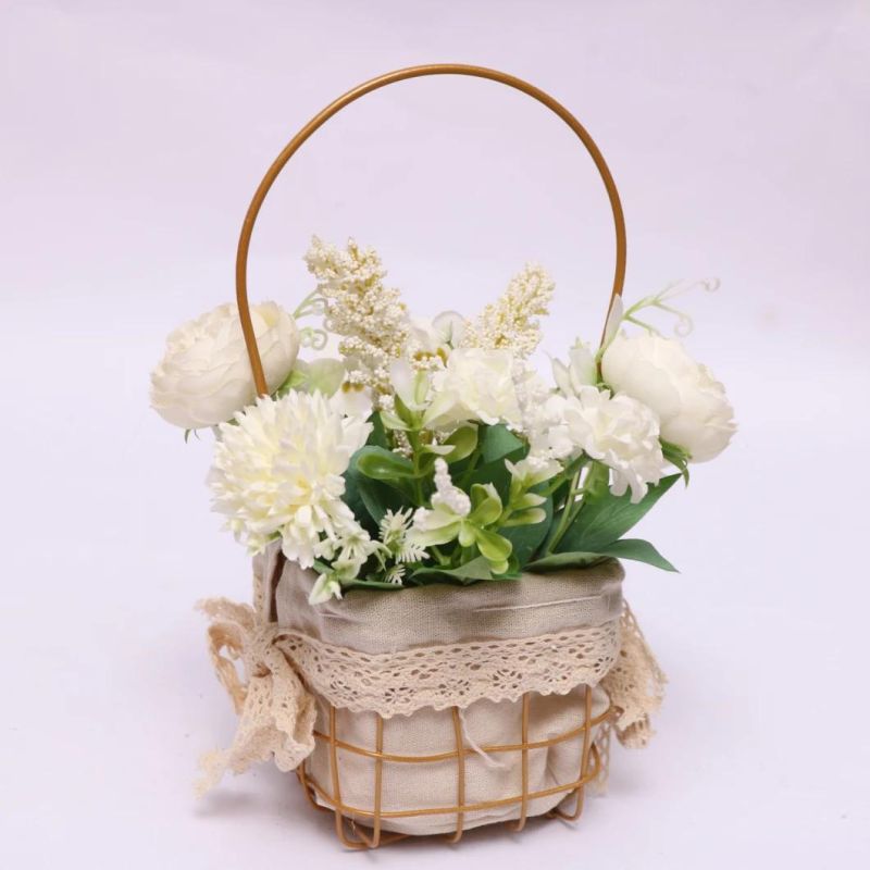 Home Decor Artificial Chrysanthemum Flower in Pot Party Holiday Decoration False Blossom Bonsai
