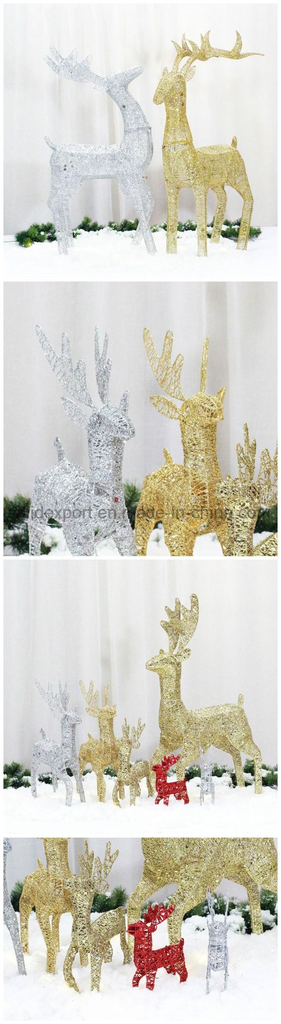 Iron Christmas Elk Display Decorations Christmas Deer Pull Cart Decoration