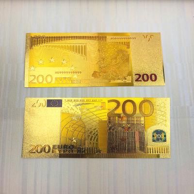 Amazon Hot Selling Custom Currency Euro Play Money Gold Foil Plated Banknote