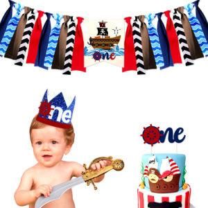 Pirate Ship Ocean Theme Banner Hat Children&prime;s Birthday Party Decorations