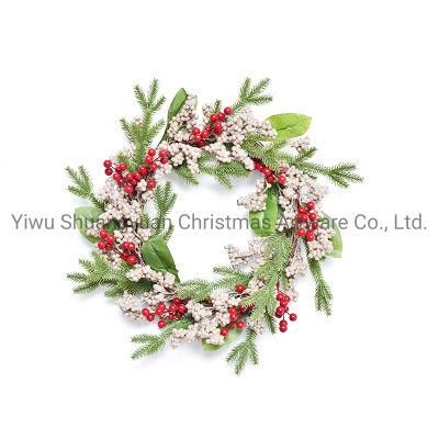 New Design High Quality Christmas PE White Wreath for Holiday Wedding Party Decoration Supplies Hook Ornament