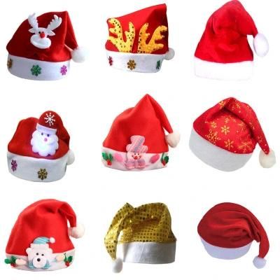 Wholesale Santa Claus&prime; Cap Christmas Xmas LED Santa Hat for Kids and Adults