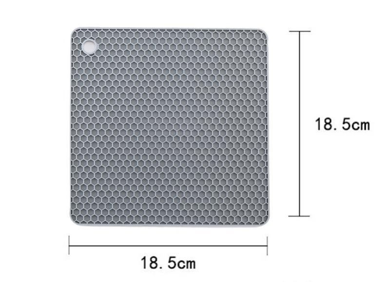Square Coaster Silicone Trivet, Honeycomb Silicone Trivet Mat Non Slip Heat Resistant Square Silicone Pot Holder