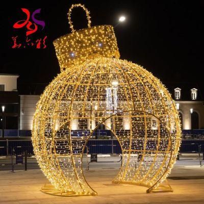 Shopping Mall Christmas Decoration Huge Walk Through Ball Shaped Illuminatied LED Arch Motif Light