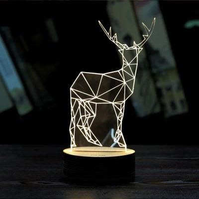 High Quality Base 3D Color Creative Acrylic LED Night Light Christmas Light