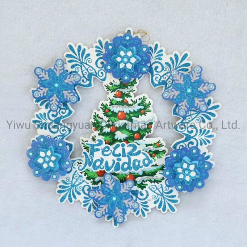 Wholesale Christmas Paper Wreath Christmas Window Sticker Door Sticker Jel Sticker Jelly Sticker Christmas Window Sticker Fridge Sticker Toilet Sticker