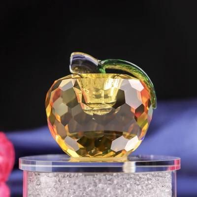 Unique Crystal Apple with Crystal Base for Wedding Gift