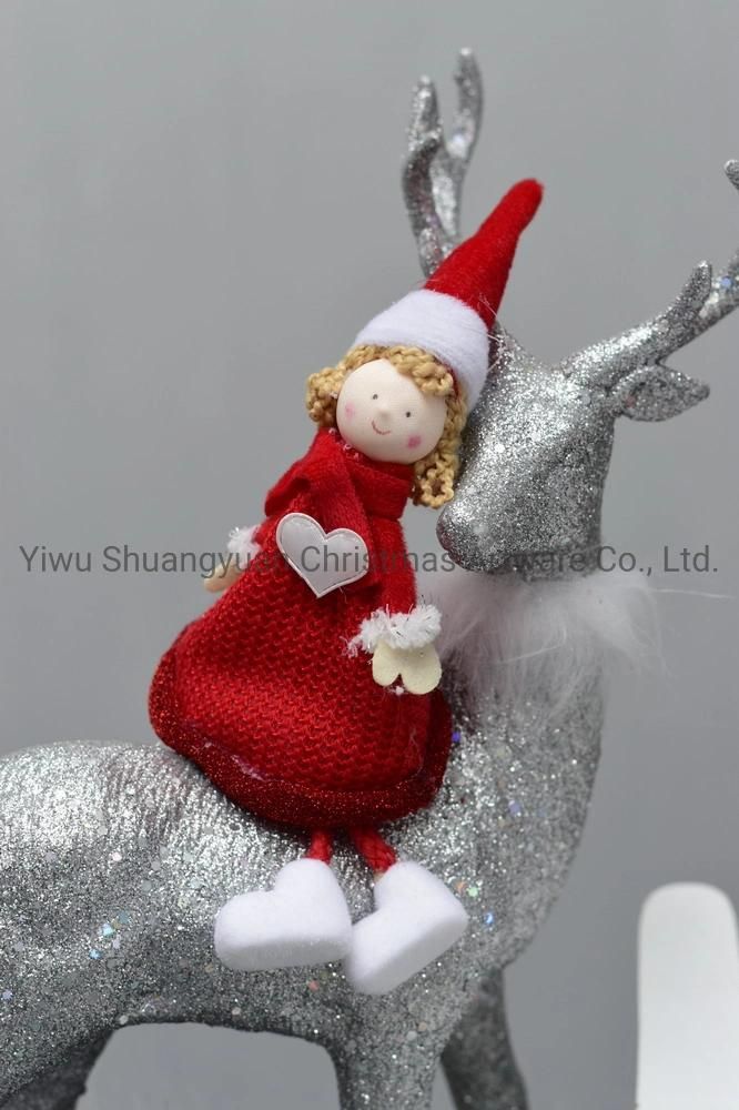 Stock New Design High Sales Christmas Plush Angel for Holiday Wedding Party Decoration Supplies Hook Ornament Craft Gifts