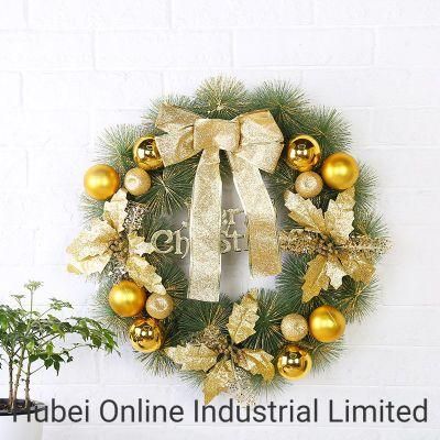 China Artificial 50cm Christmas Door Wreath Home Christmas Decoration Wreath