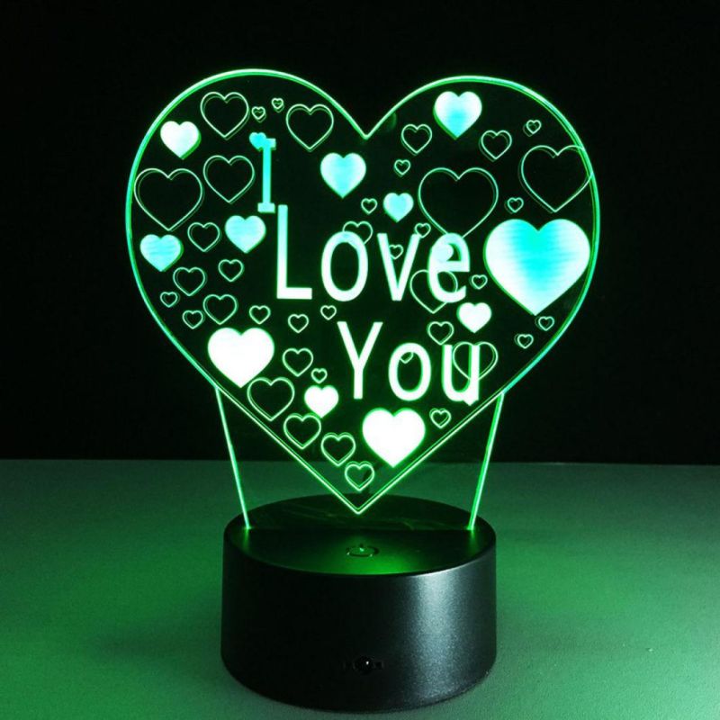 Home Decoration 3D LED Love Heart Lamp