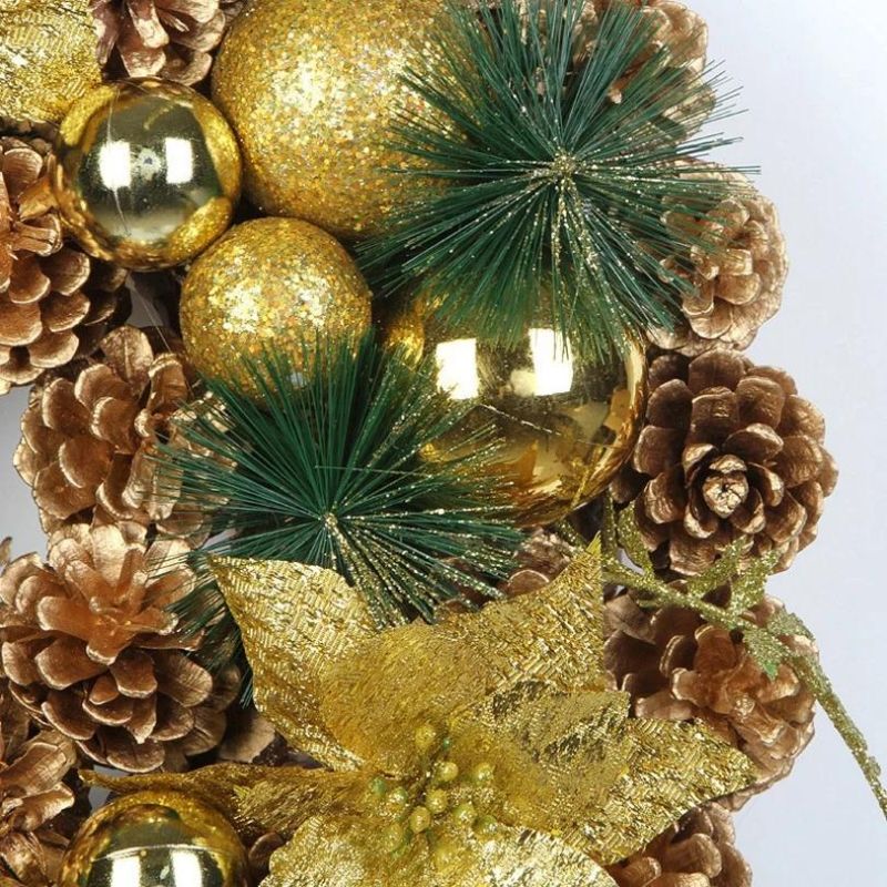 40cm Handmade Wreath Christmas Decoration Christmas Festival Layout Decorative Garland