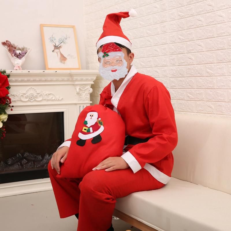 Wholesale Christmas Men Santa Claus Suits Santa Sets Adult Santa Suits Adult Plush Costume Santa Suits