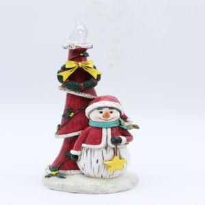 Resin Christmas Children, Christmas Snowman with Solar Factory Direct Selling Gifts