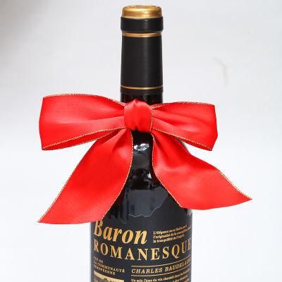 Free Sample Custom Design Beautiful Wholesale Satin Ribbon Bow for Wine Packing Decoration